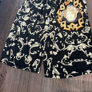 Black and Gold Patterned Shorts